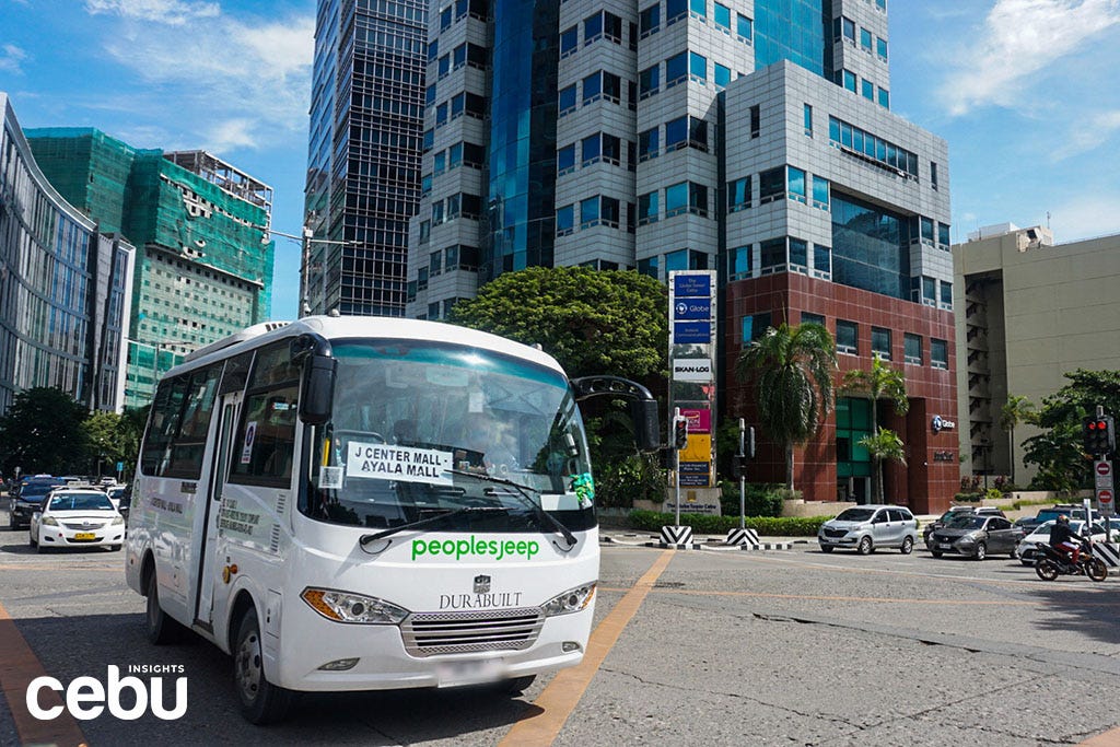Modernized Jeepney passing by Cebu Business Park