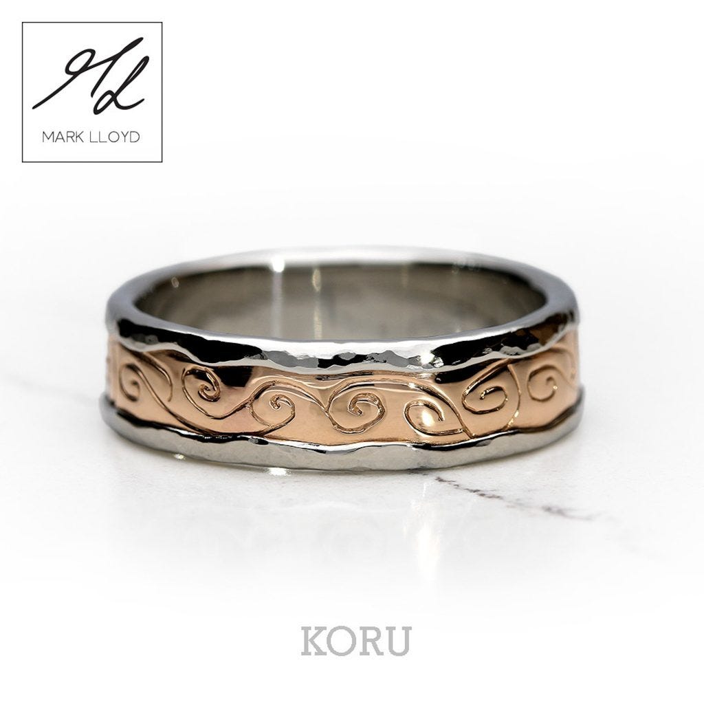 Picture of a wedding ring design called KORU by Mark Lloyd Master Goldsmith