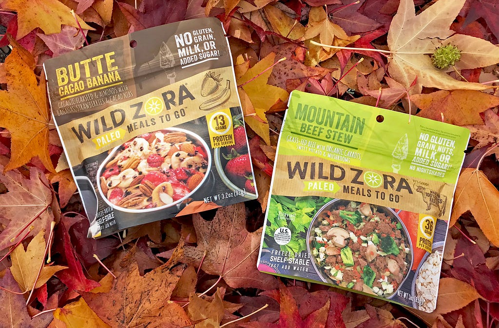 wild zora paleo meals to go on red and orange leaves