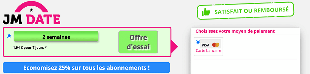 Profitez de l'offre d'essai JM Date dès maintenant !