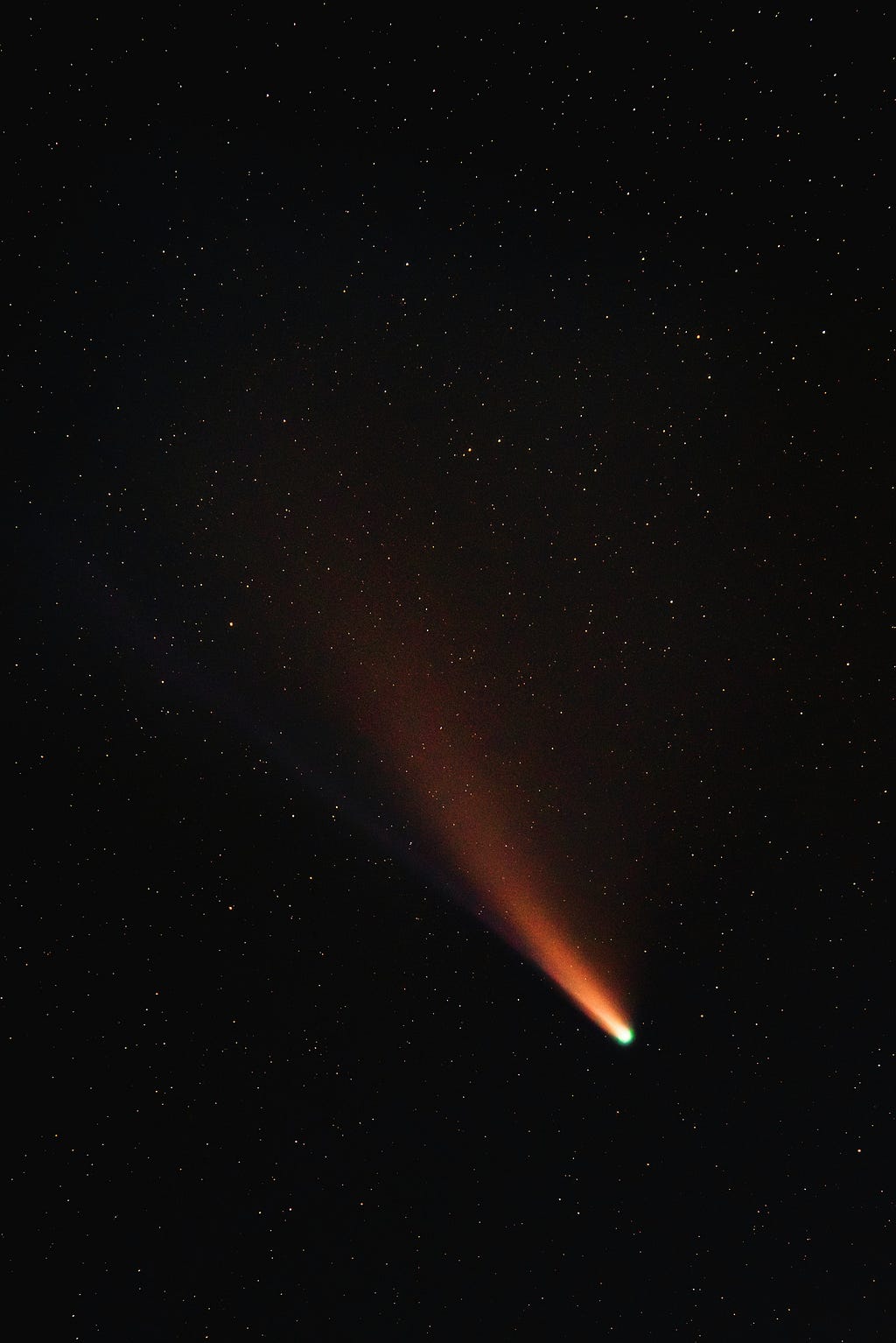 A comet in the night sky.