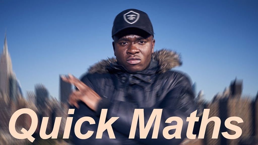 Rapper Big Shaq with the quote “Quick Maths” overlaid