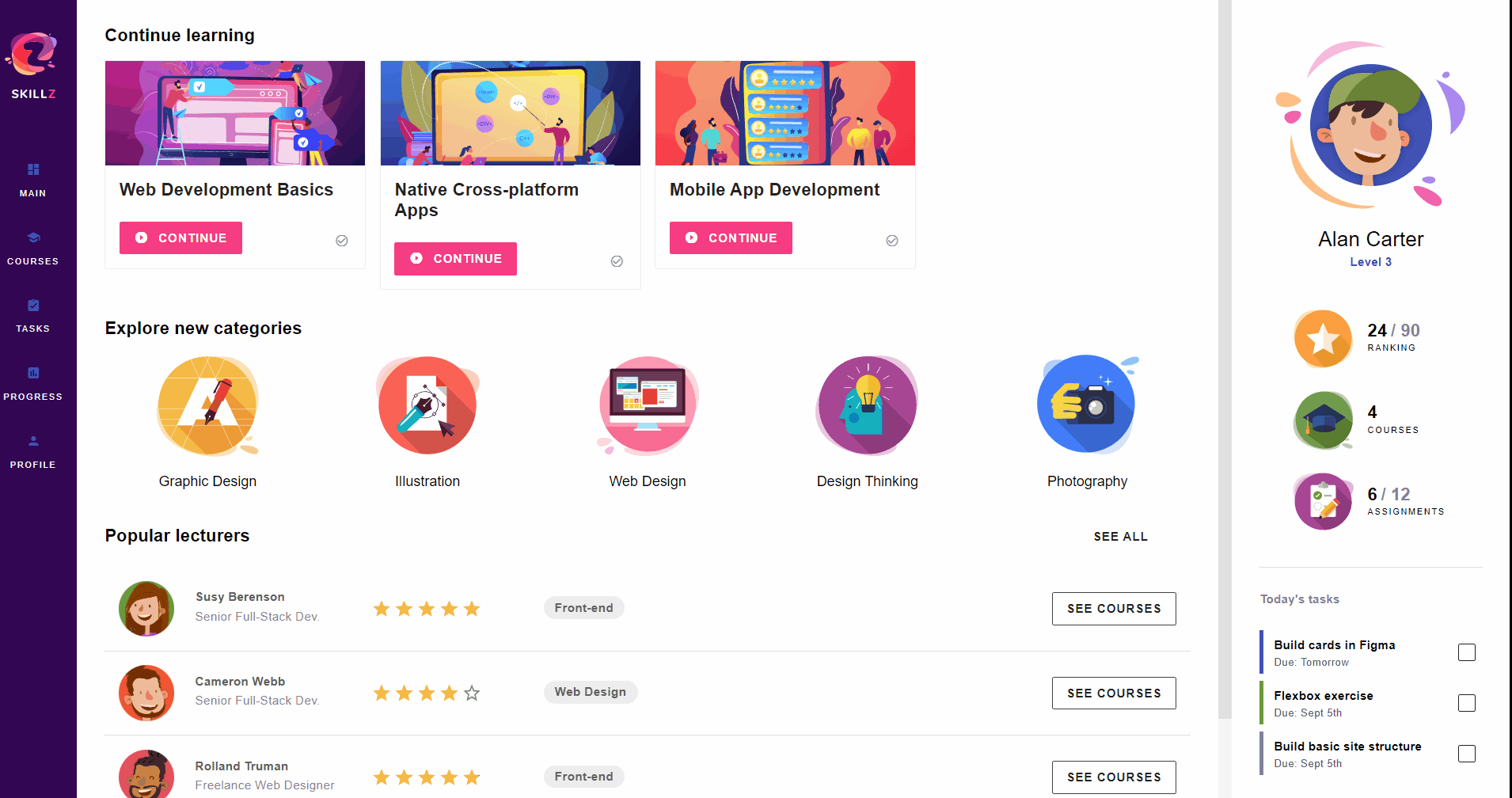 Learning portal app in App Builder