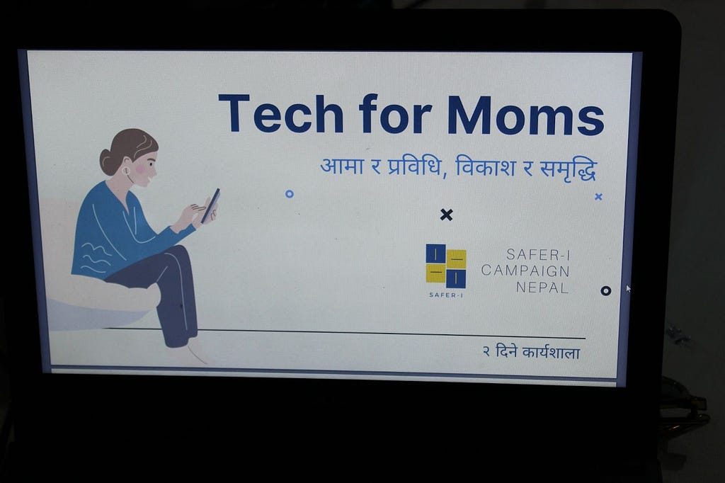 Banner for ‘Tech for Moms’ organized by Safer-I