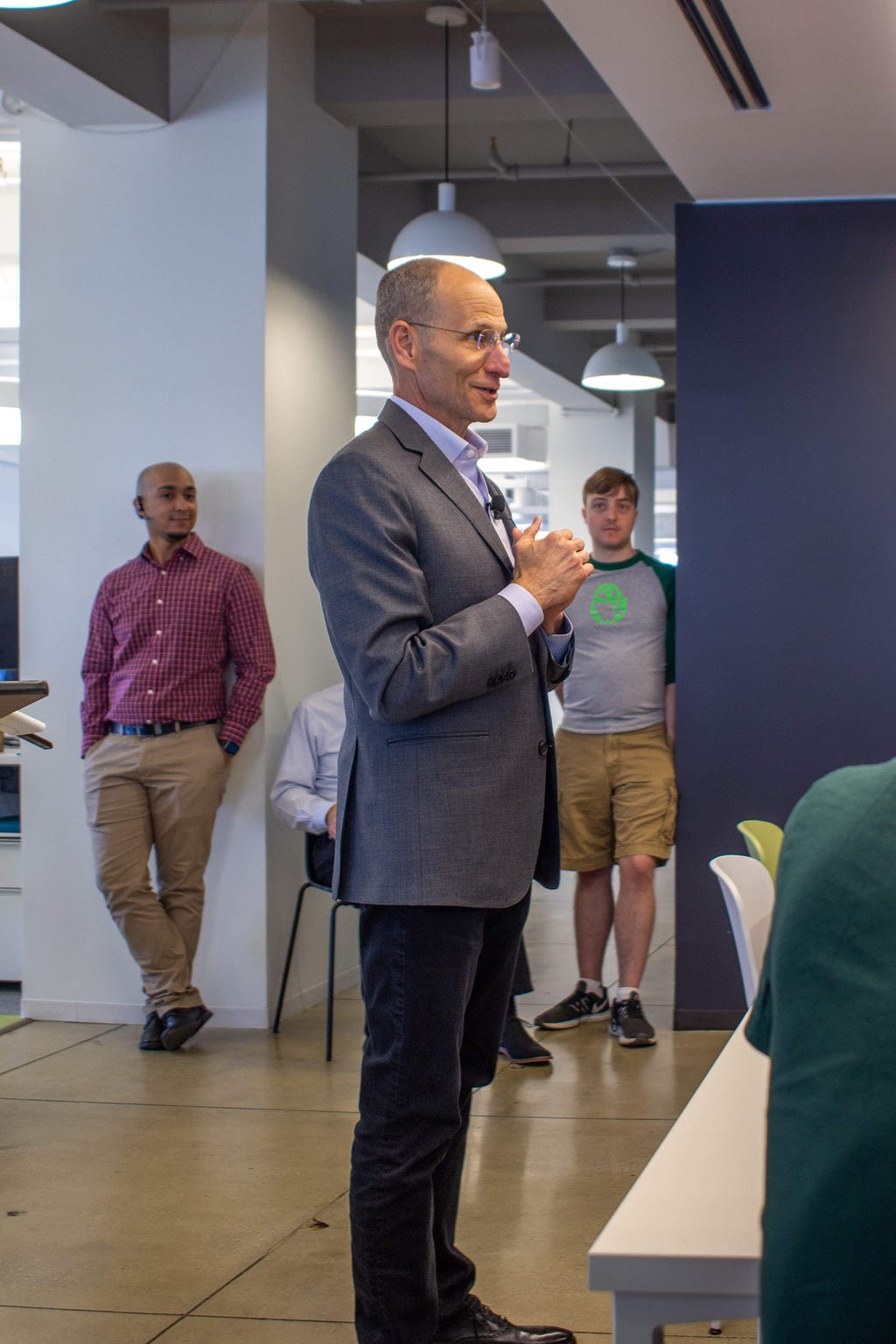 Bob Sulentic, CEO of CBRE, talks to team