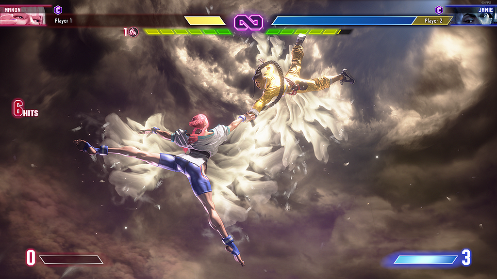 Street Fighter 6’s Manon using her level 3 super on Jamie.