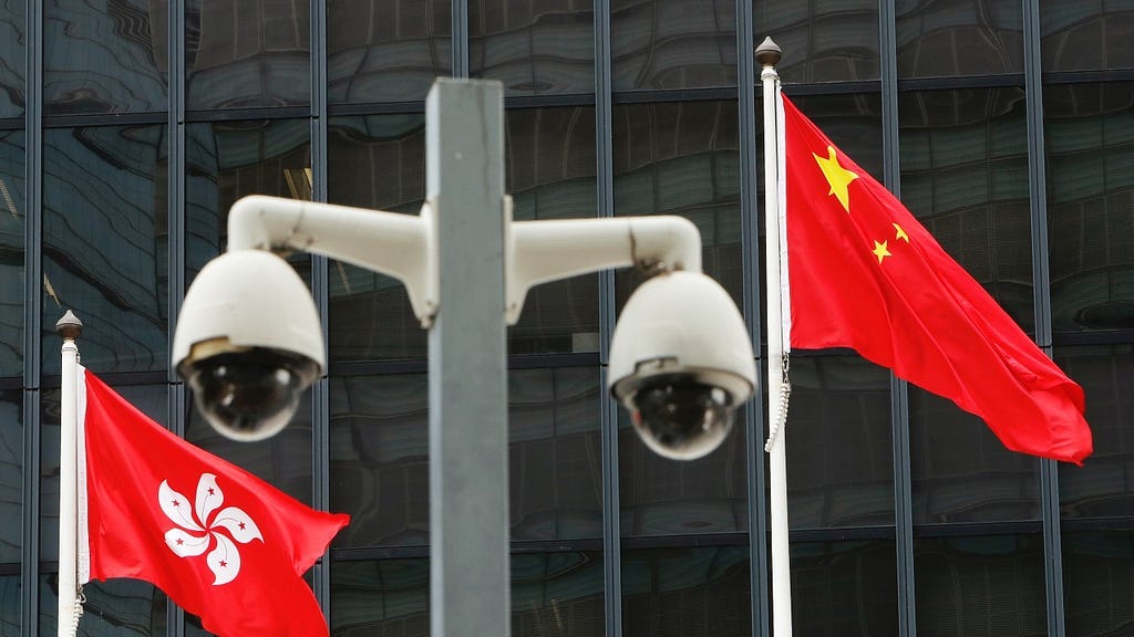 Image showing CCTV surveillance cameras being used in Hong Kong