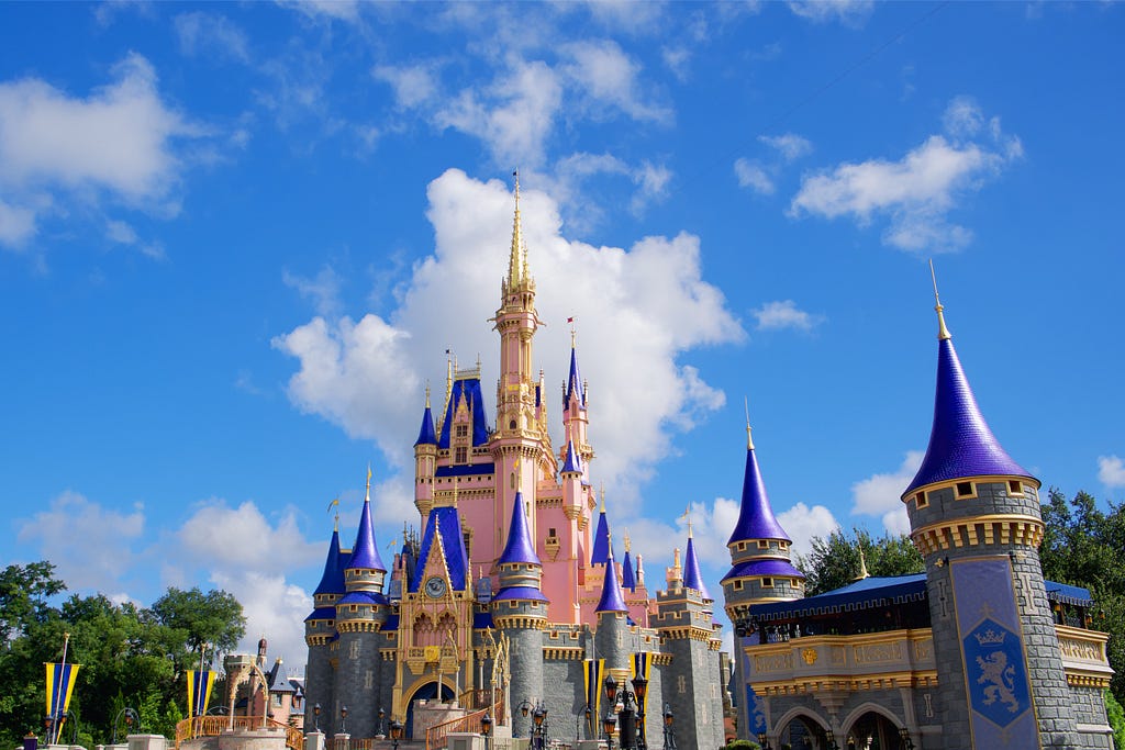 View of Cinderella Castle from ground level