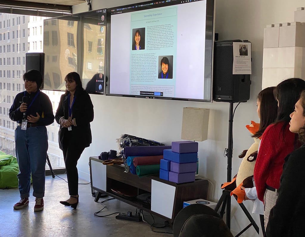 Interns present their project to the engineering office in downtown Austin