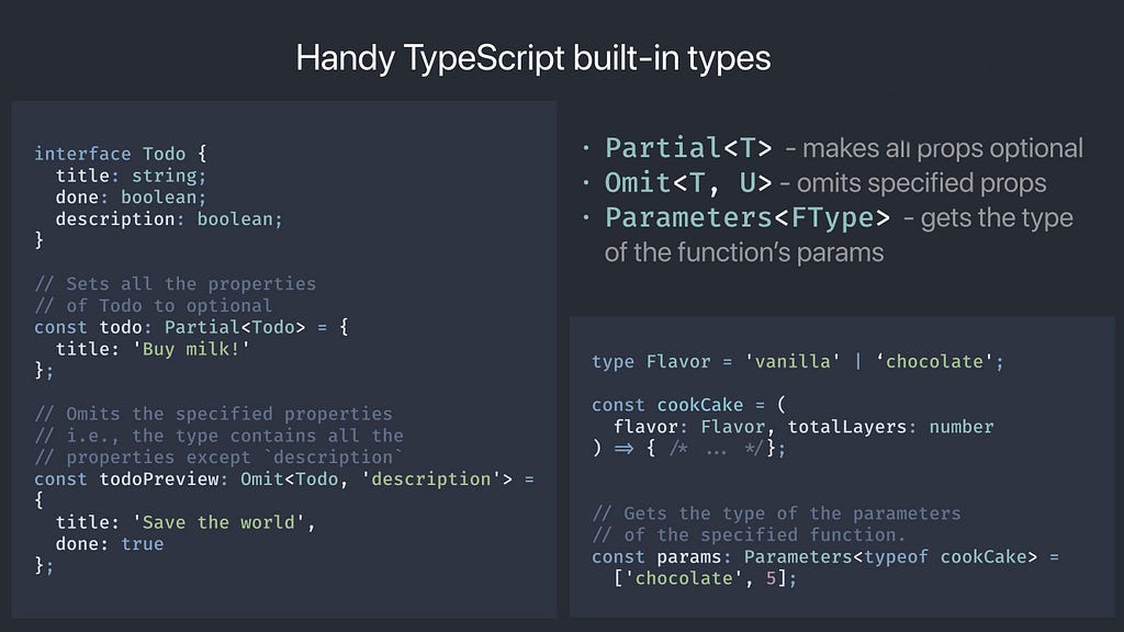 typescript cheat sheet of build-in types