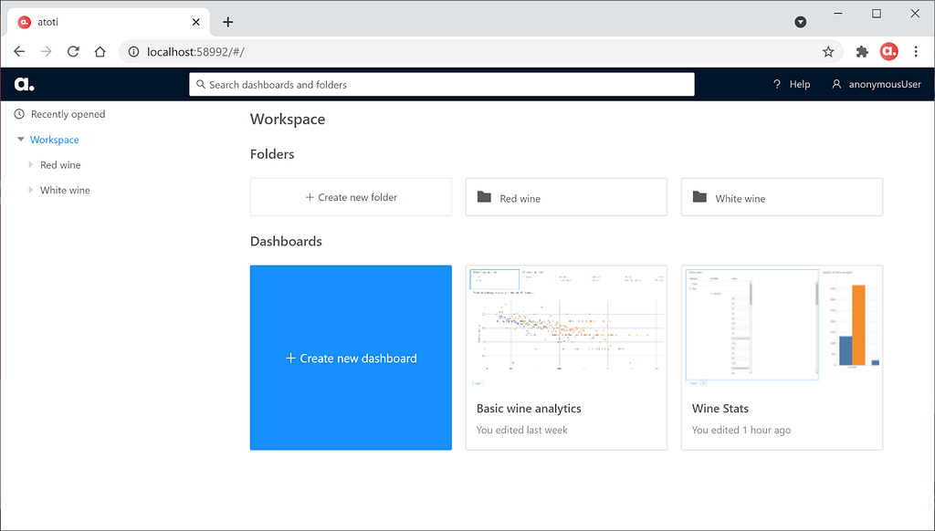 How to create dashboard