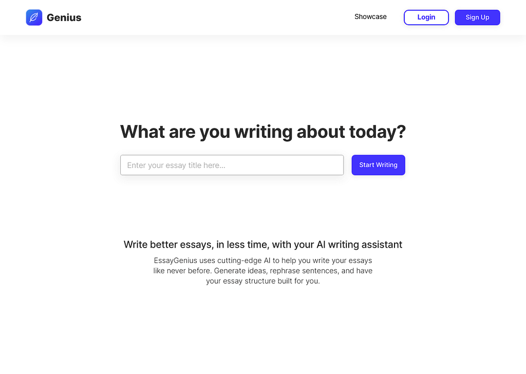 EssayGenius.ai homepage image