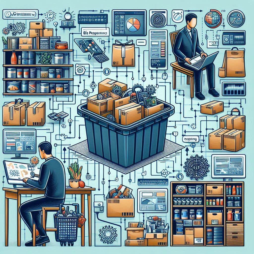 An image of a programmer implementing supply chain algorithms to optimize the logistics in an ecommerce company