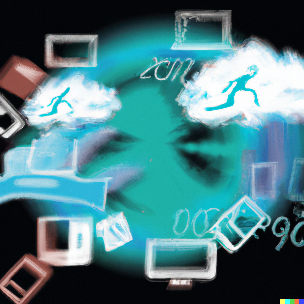 Abstract depiction of apps running in the cloud