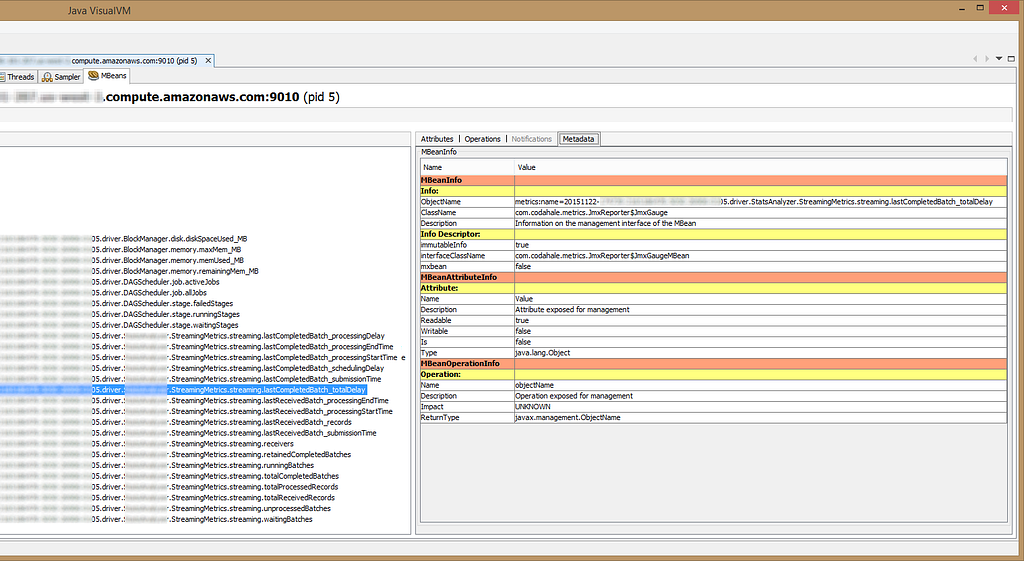 VisualVM Spark Prometheus Metrics MBeans