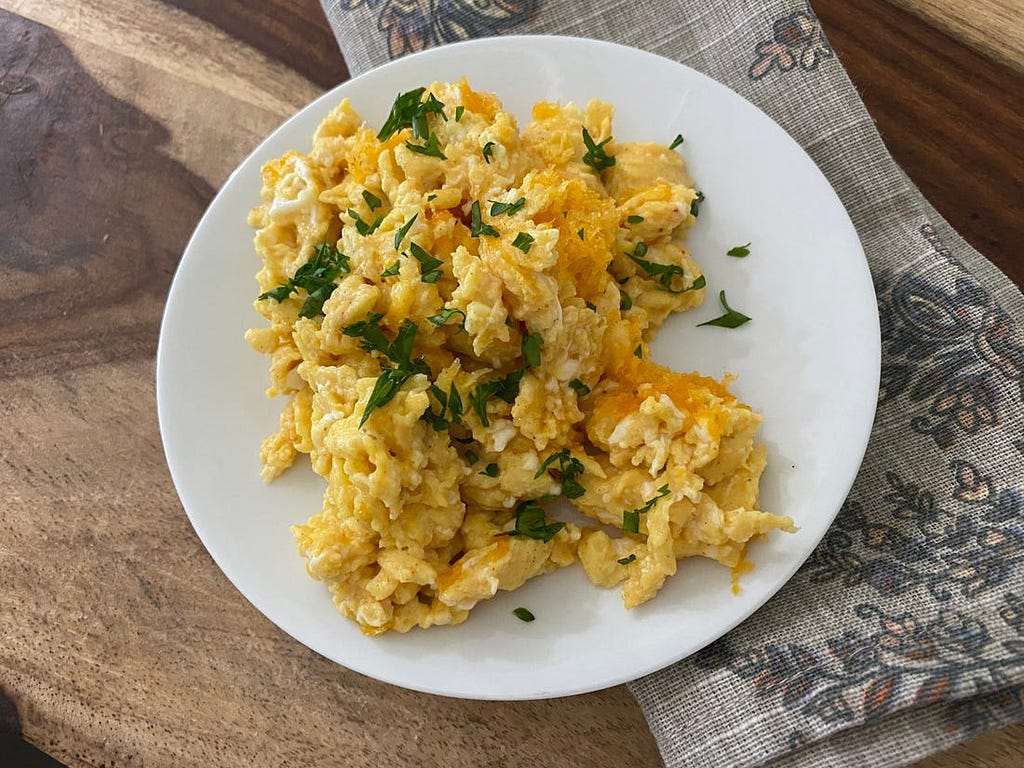 Emeril Lagasse’s egg recipe.