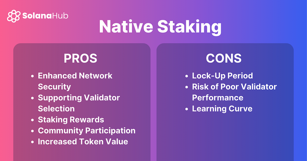 Native vs. Liquid Staking: How To Stake You SOL, Pros and Cons of Native Staking