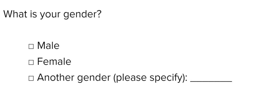 New Zealand’s recommended question on gender.