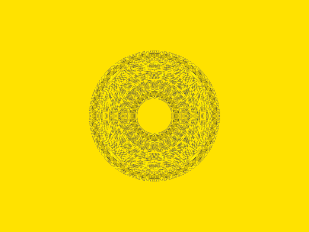 A circular formation of patterns in a donut shape