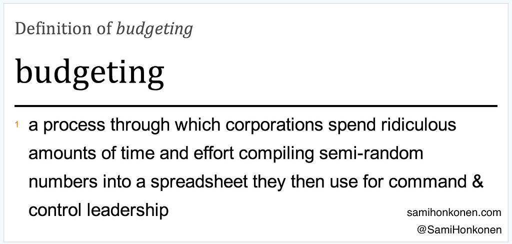 Definition of budgeting