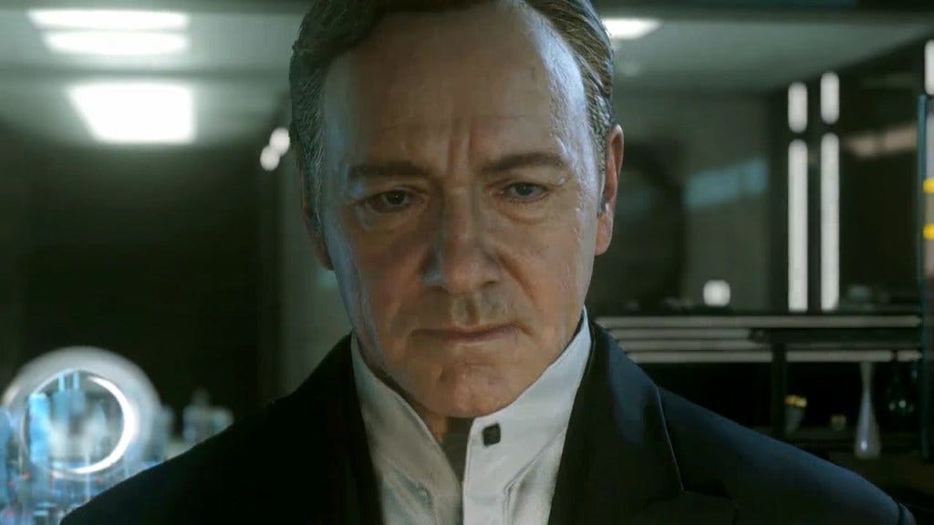 Kevin Spacey as Jonathan Irons in Call of Duty: Advanced Warfare