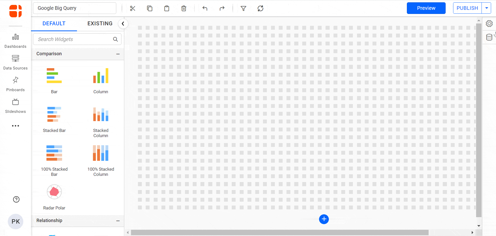 Connect specific data sets in Google BigQuery