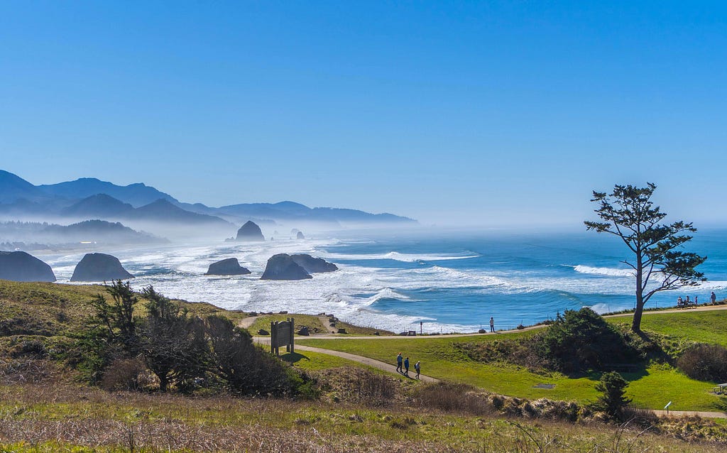 Oregon coast as seen from Ecola State Park