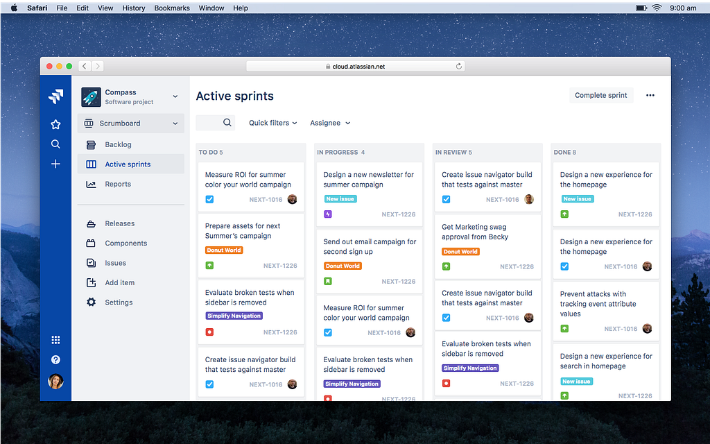 Jira Sprint board