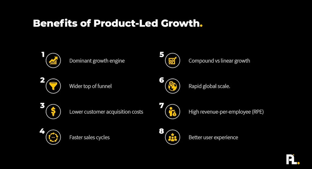Product-Led Growth benefits to grow your (SaaS) company