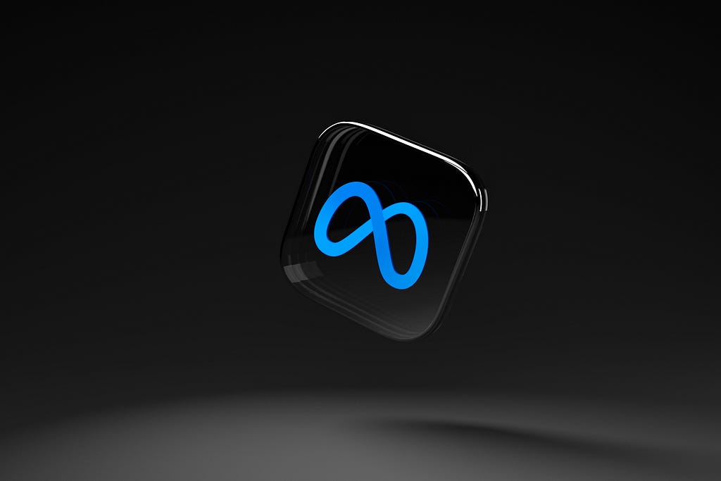 Meta logo as a black icon on black background