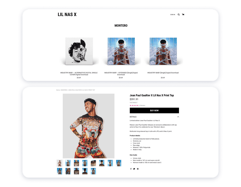 lil nas x website example