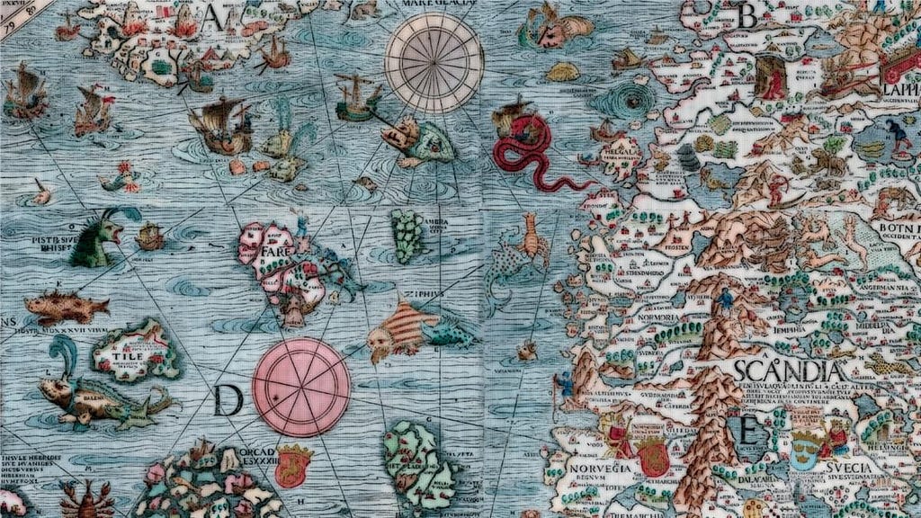 Carta Marina by Olaus Magnus, 1539