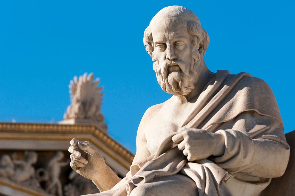 A statue of Plato