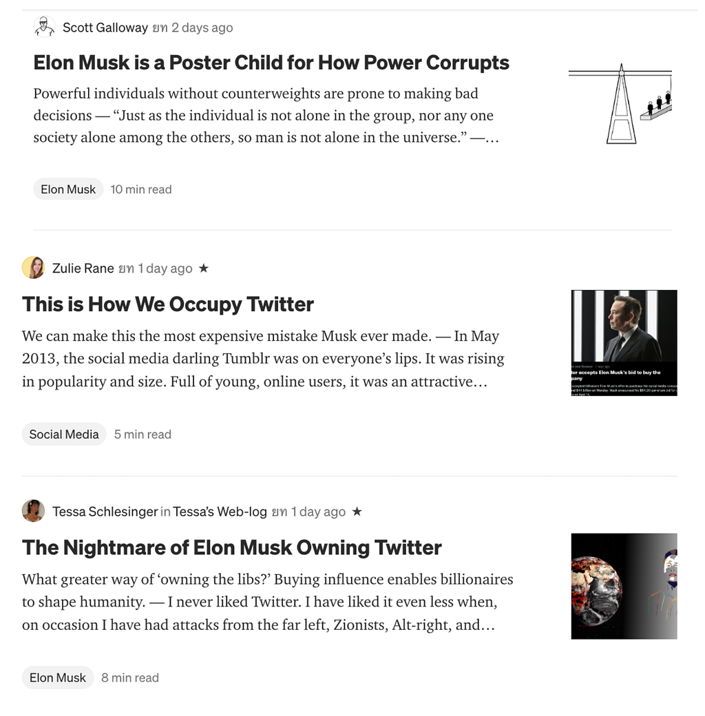 Most articles in my feed about Elon Musk buying Twitter have a negative sentiment