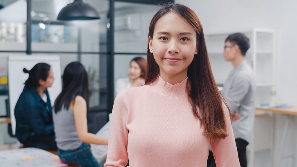 A Chinese woman at work