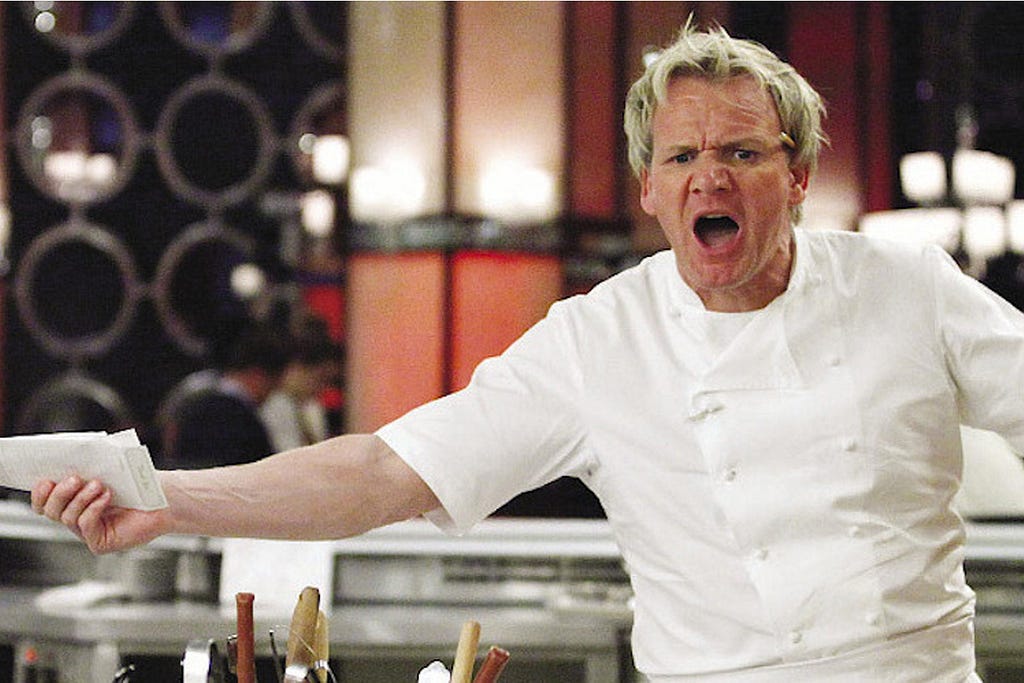 Gordon Ramsay screaming