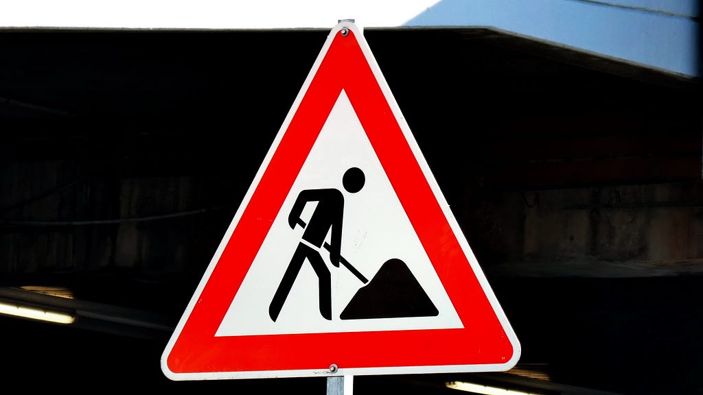 A standard "under construction" sign.
