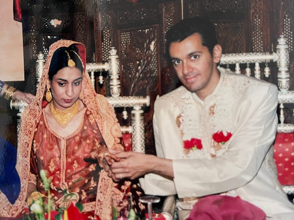 Salma and Nareman on their wedding day.