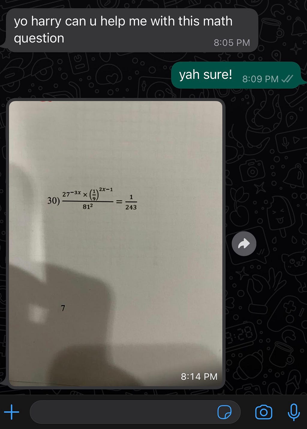 My friend asking me to help him with this math question