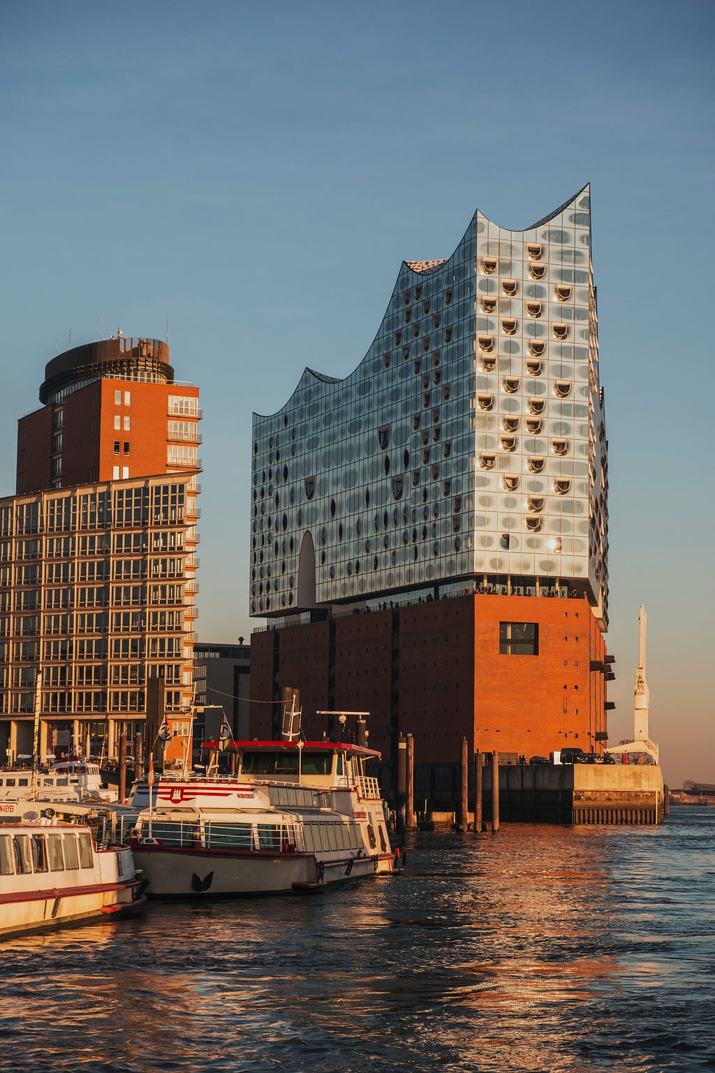 The famous opera house in Hamburg, Germany overlooking the harbour