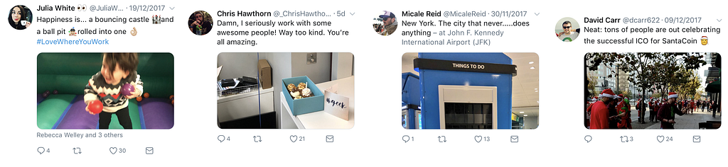Four photos of Twitter’s new cropping mechanism with proper cuts to the salient object.