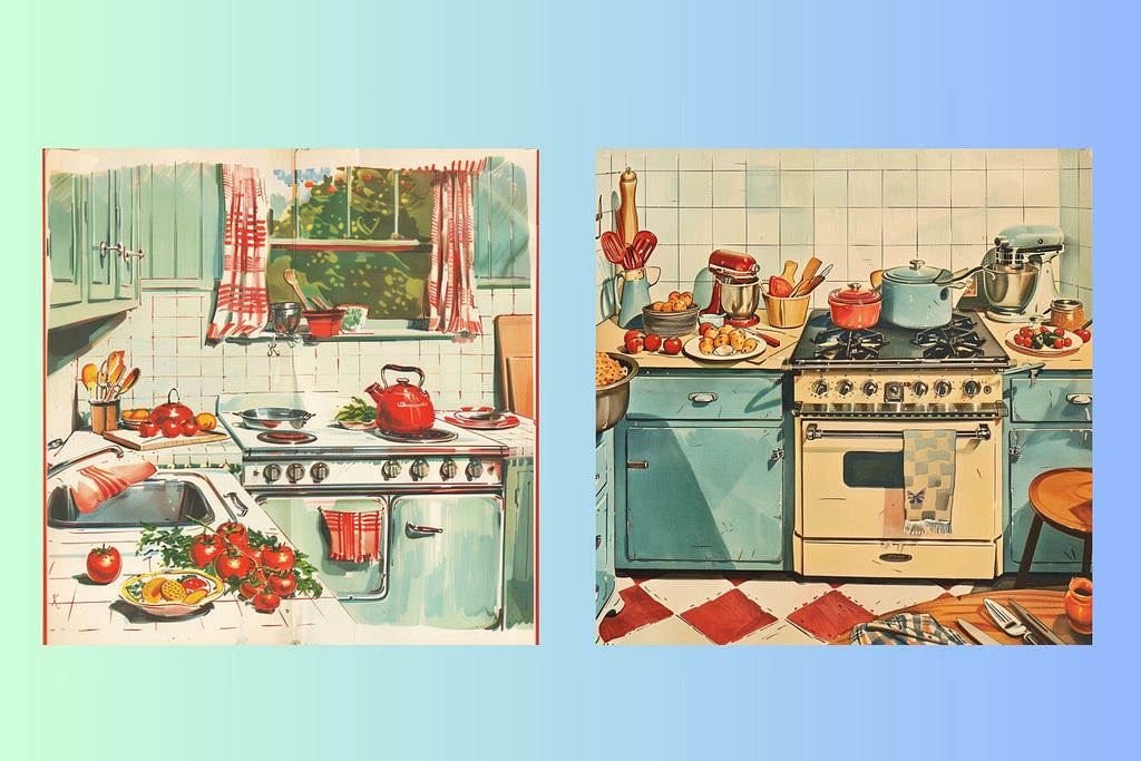 Retro Vintage Kitchen Backgrounds Graphic Backgrounds 2