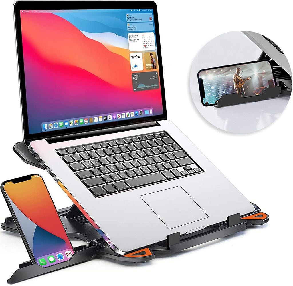 STRIFF Adjustable Laptop Stand Patented Riser Ventilated Portable Foldable Compatible with MacBook