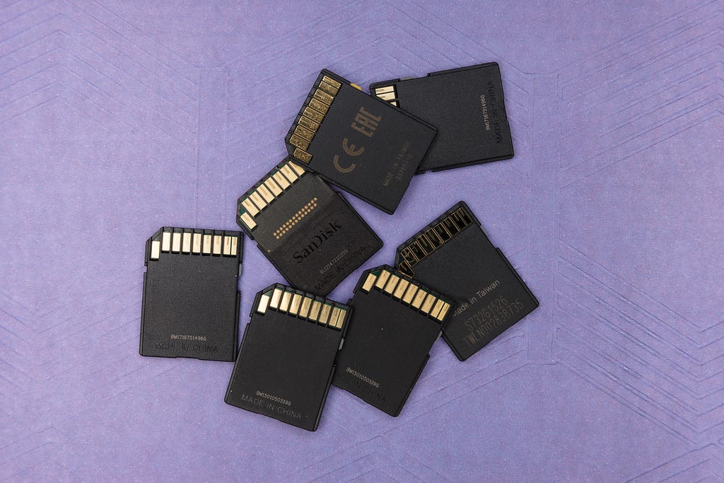 photo of memory cards as representation of data.