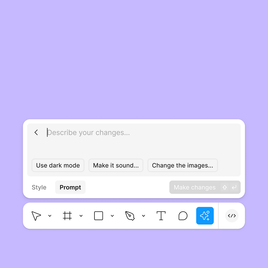 Figma AI — write a prompt make the design