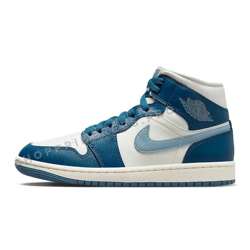 Air Jordan 1 Mid Sky J French Blue/Ozone Blue-Sail - Prime Reps