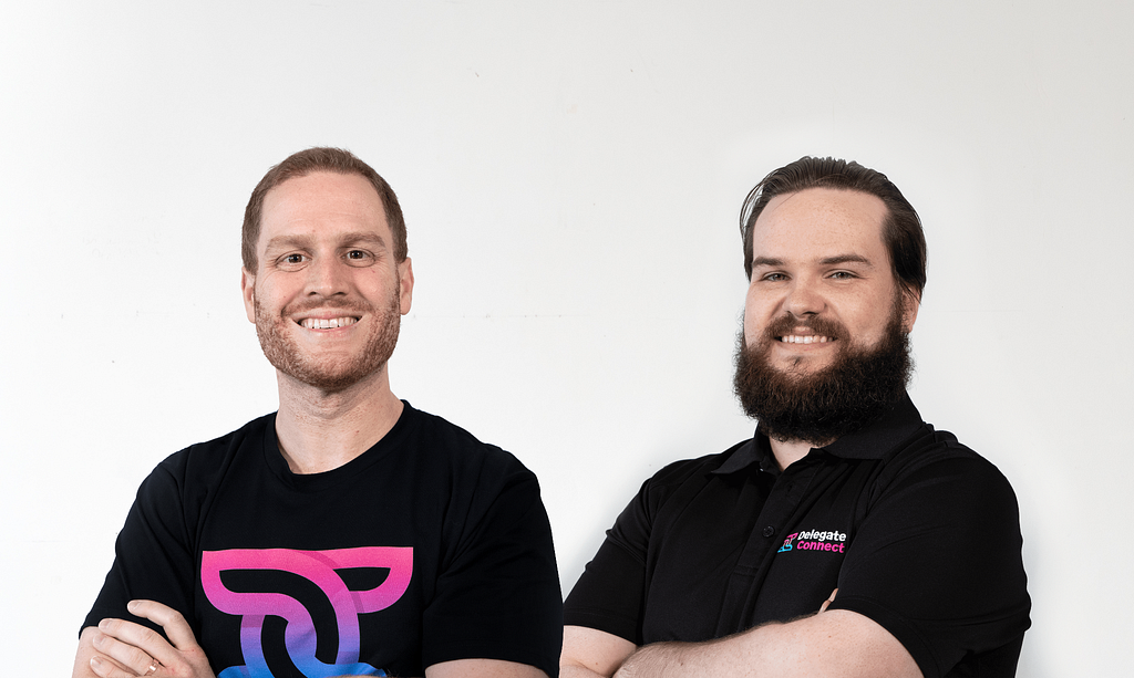 The founders of Delegate Connect — Jordan Walsh, CEO and Jacob Thomas, CIO