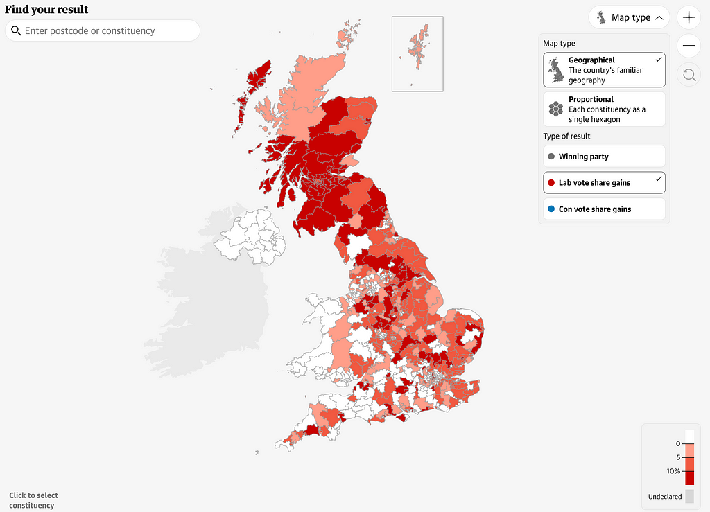The Guardian’s UK election map
