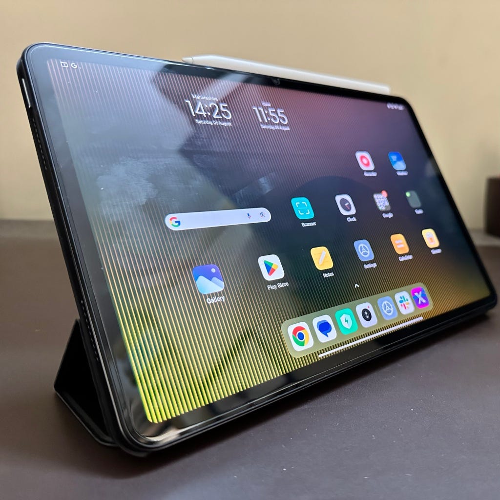 Xiaomi Pad 6 in upright position with cover