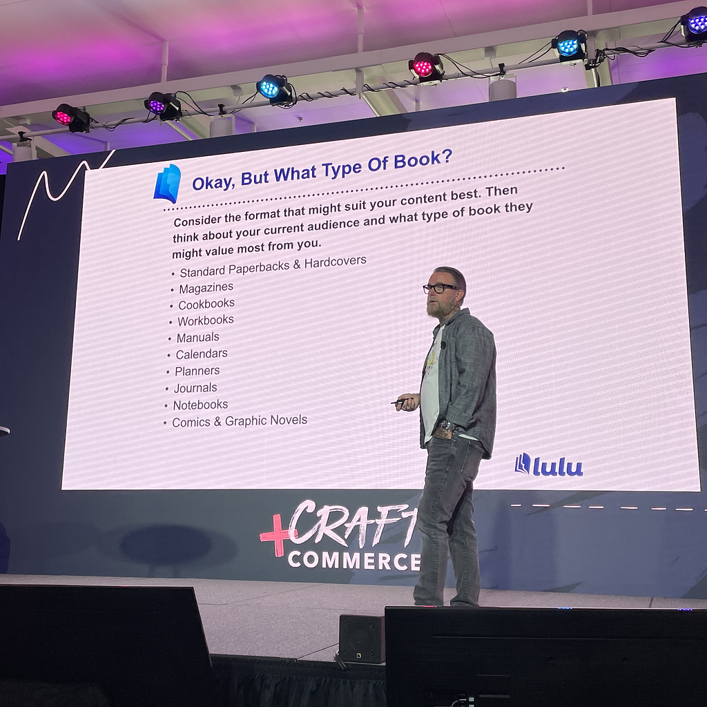 Lulu’s VP of Marketing, Matt Briel, speaking at Craft + Commerce 2022